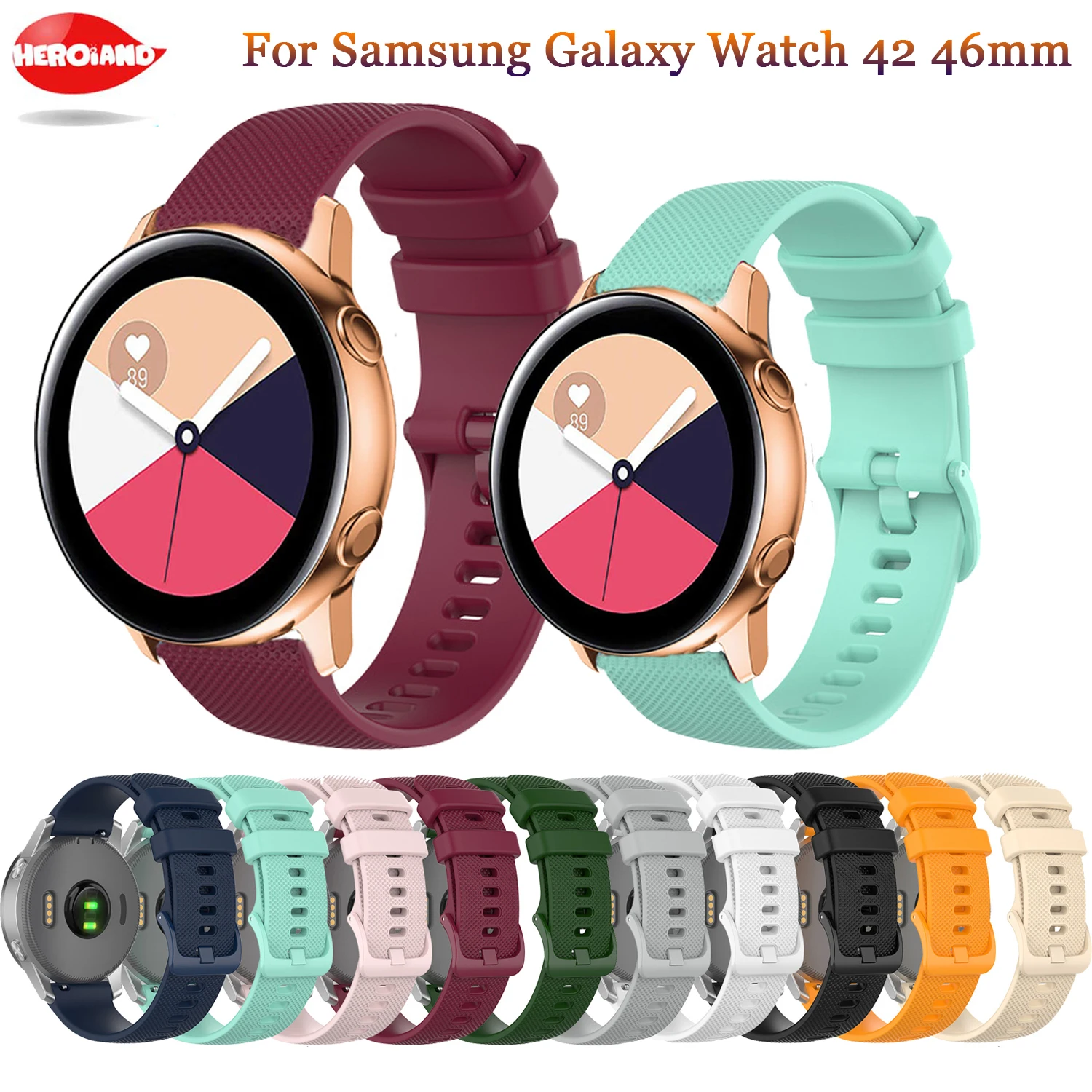 Silicone Original 20 22mm band Strap For Samsung Galaxy Watch Active 2 40/44mm /3 41mm smartwatch wristband For Huawei GT 2 42mm strap case silicone original 20mm strap for samsung galaxy watch active 2 40 44mm smartwatch wristband for huawei gt 2 42mm