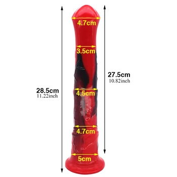 YOCY Long Horse Realistic Dildo Liquid Silicone Anal Plug Colorful Fantasy Sex Toy Balck White Sucker Cock Dick For Women Men 6