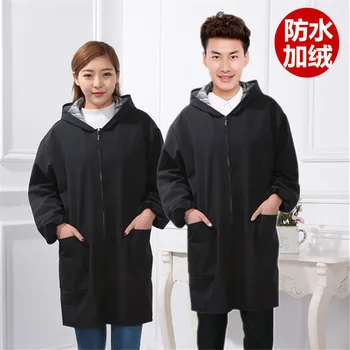 

Women's overalls women's waterproof and fleece overalls clothing kitchen fashion men's long-sleeved jackets adults apron
