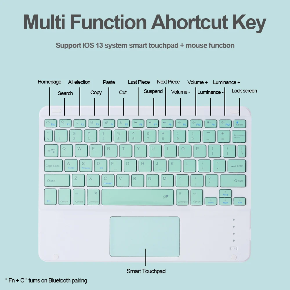 Тачпад клавиатура для iPad чехол Keybar мышь Pro 9 7 10 5 11 Air 2 3 4 2020 8th 2019 7th 6th поколения