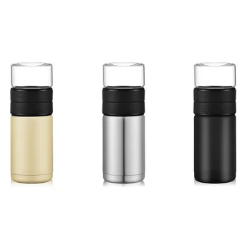 

400Ml+200Ml Tea Partition Cup Glass Tea Strainer Mug Bottle Vacuum Flask Water Bottle