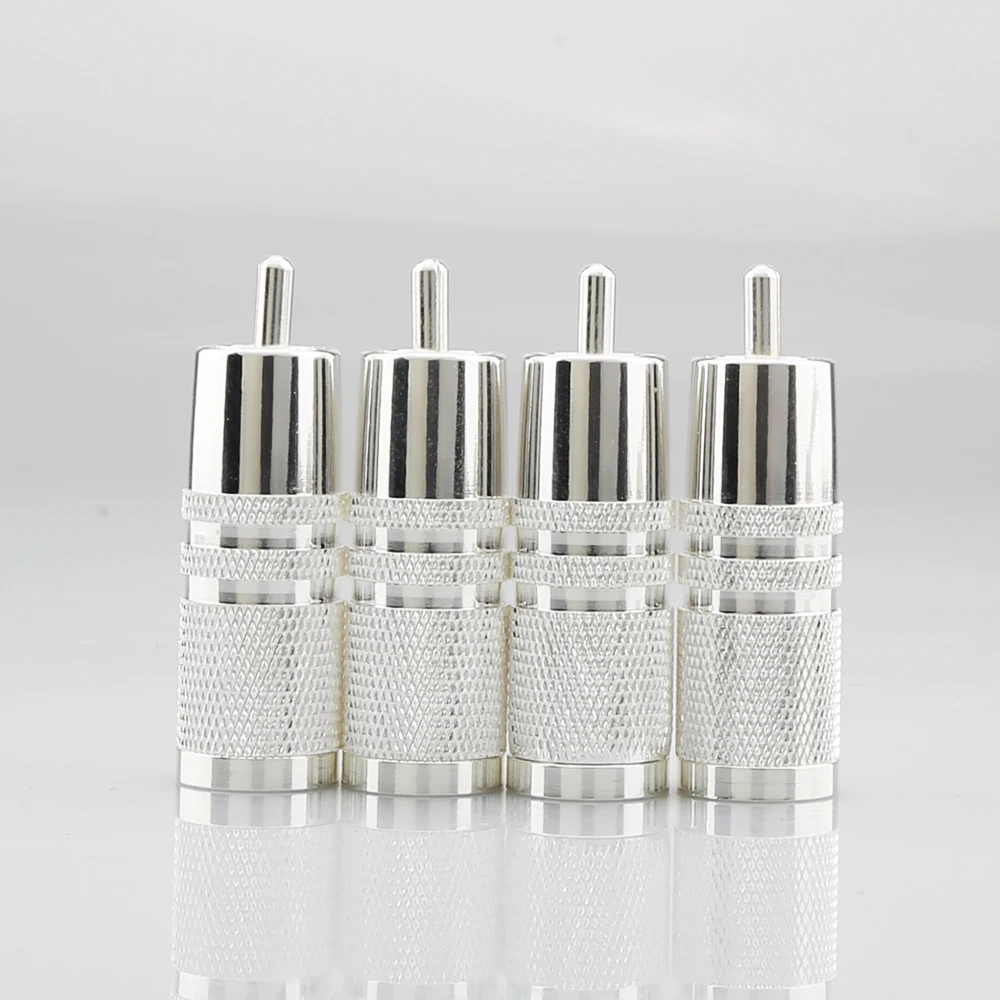 

Hifi 4pieces High quality Sliver RCA plugs for hifi interconnect cable