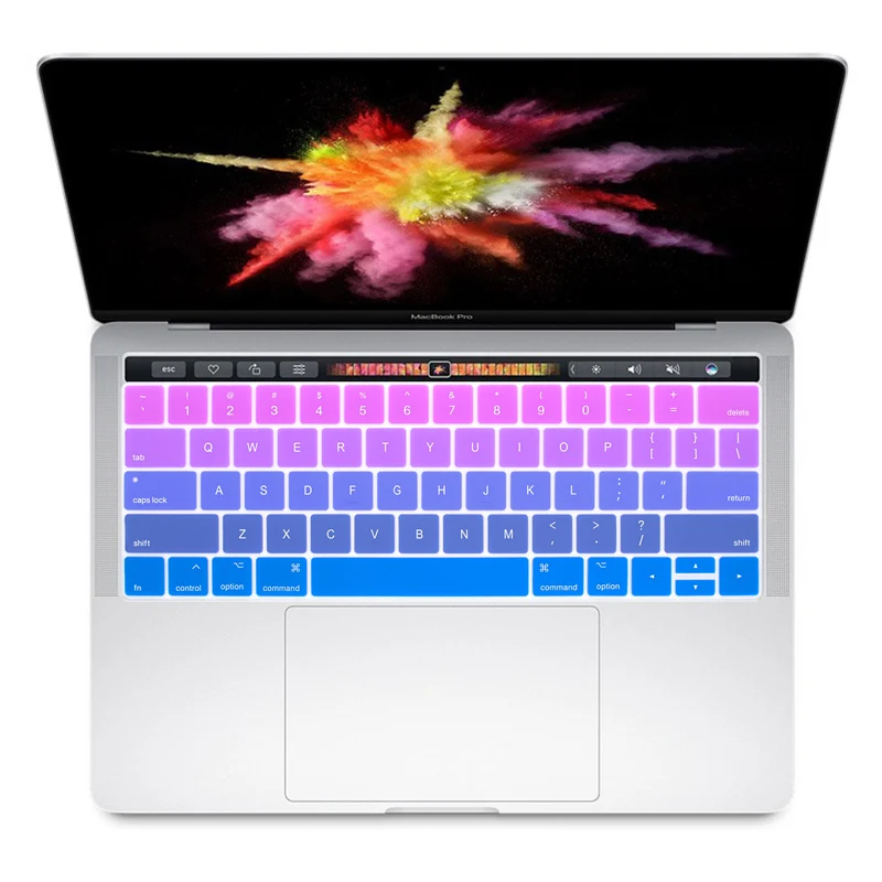 HRH Радужный силиконовый чехол для клавиатуры США защита кожи Macbook Pro 13 &quotA1706 A1989 и