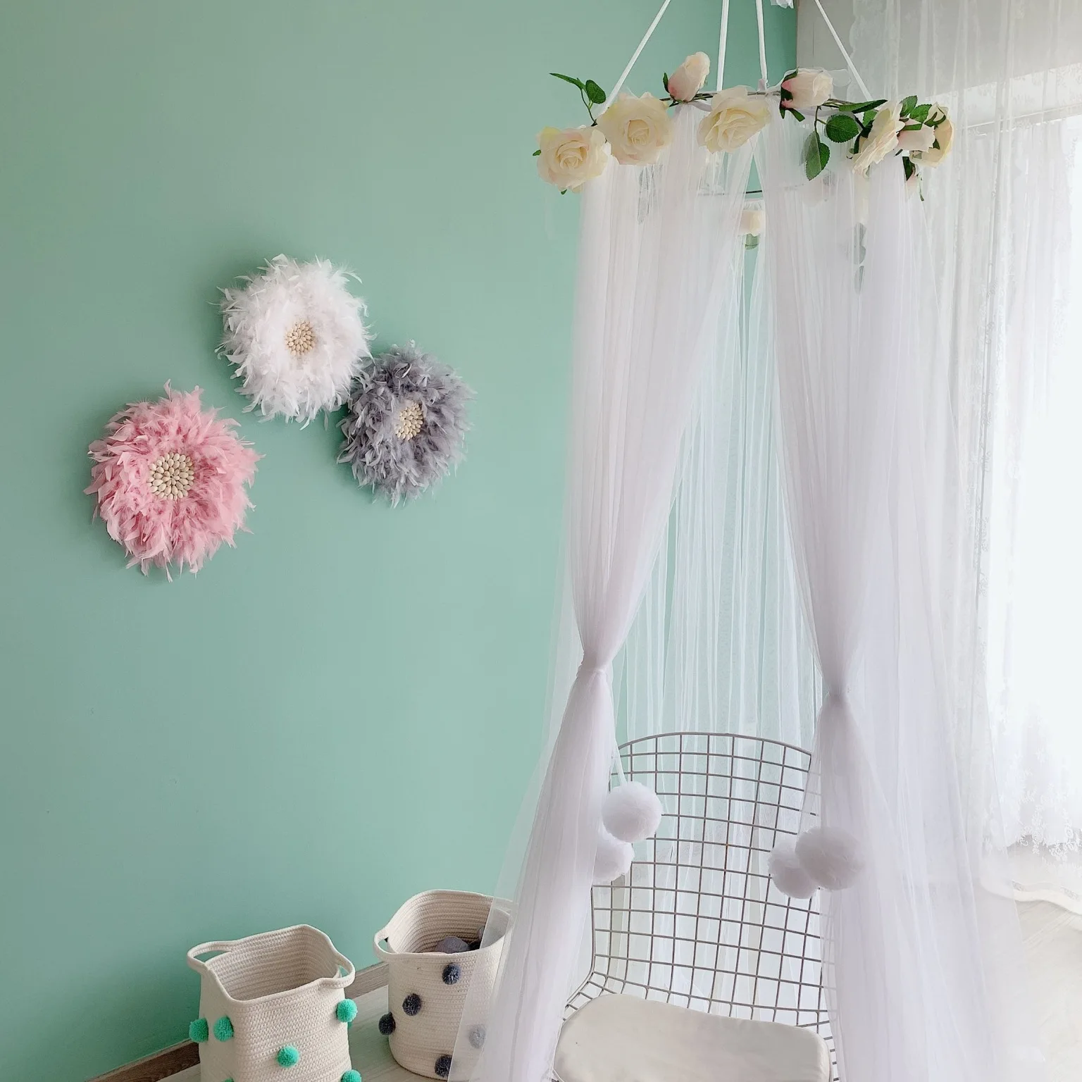 

Popular conch heart feather wall decoration creative decoration of home wall