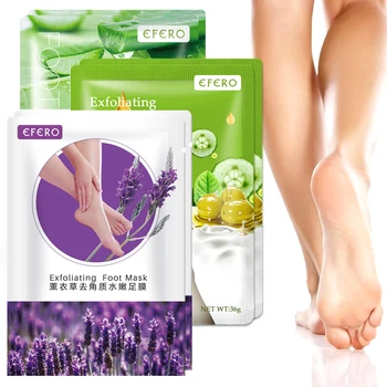 

6Pairs Lavender Foot Peeling Mask for Legs Pedicure Socks Whitening Remove Dead Skin Exfoliation Feet Exfoliating Mask Foot Care