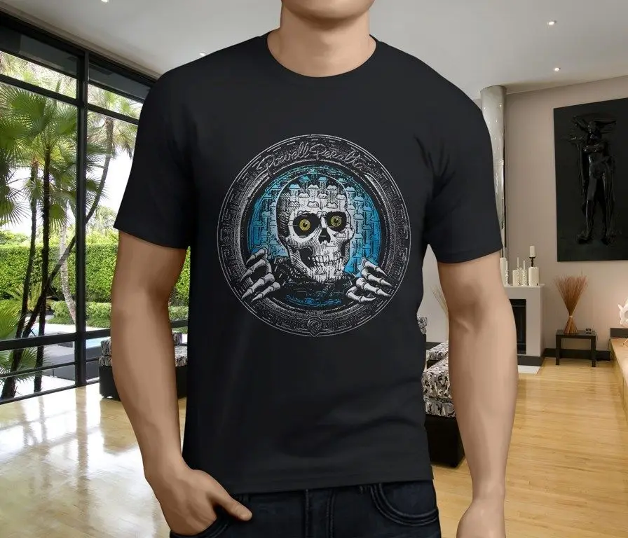 

Powell Peralta Red Per Welinder Viking Skull Vintage Men's Black T-Shirt S-3XL 2019 fashion t shirt summer o neck tee
