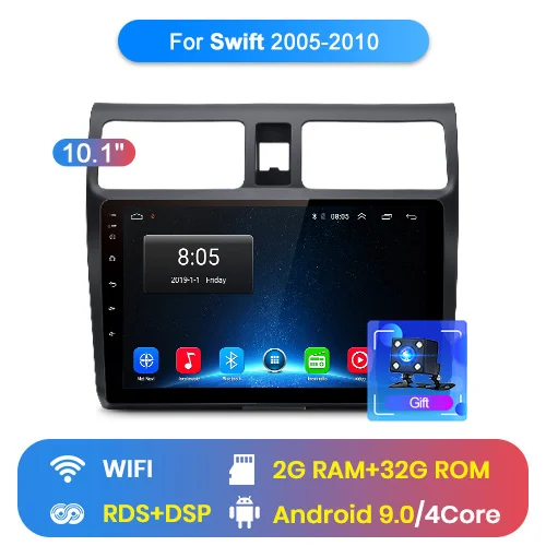 Junsun 2G+ 32G Android 8,1 для Suzuki Swift 2007 2008 2009 2004-2010 Авто 2 din автомагнитола стерео плеер Bluetooth gps навигация - Цвет: WIFI (2GB 32GB)