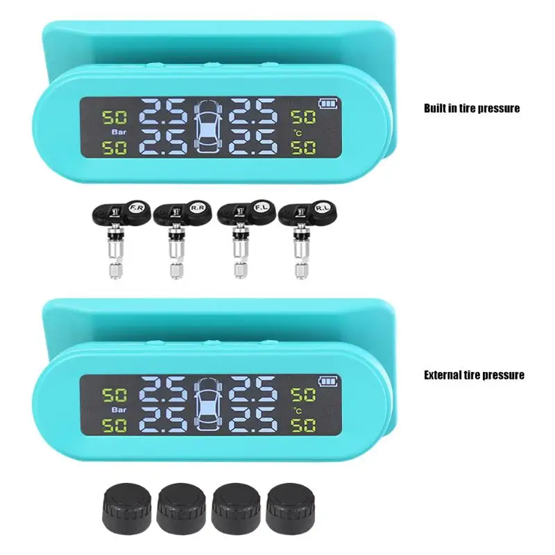 T05 автомобильный Солнечный usb зарядка автомобиля TPMS IP67 Водонепроницаемый Автомобильный датчик контроля давления в шинах сигнализация температуры с 4 датчиками