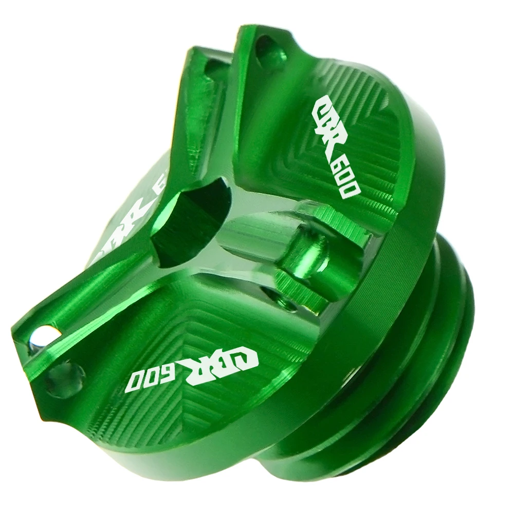 Green CBR600 Logo Аксессуары для мотоциклов, крышка для масляного стакана двигателя, заглушки для слива, алюминиевые мотоциклетные Запчасти для HONDA CBR600 CBR 600, все годы - Цвет: Green CBR600 Logo