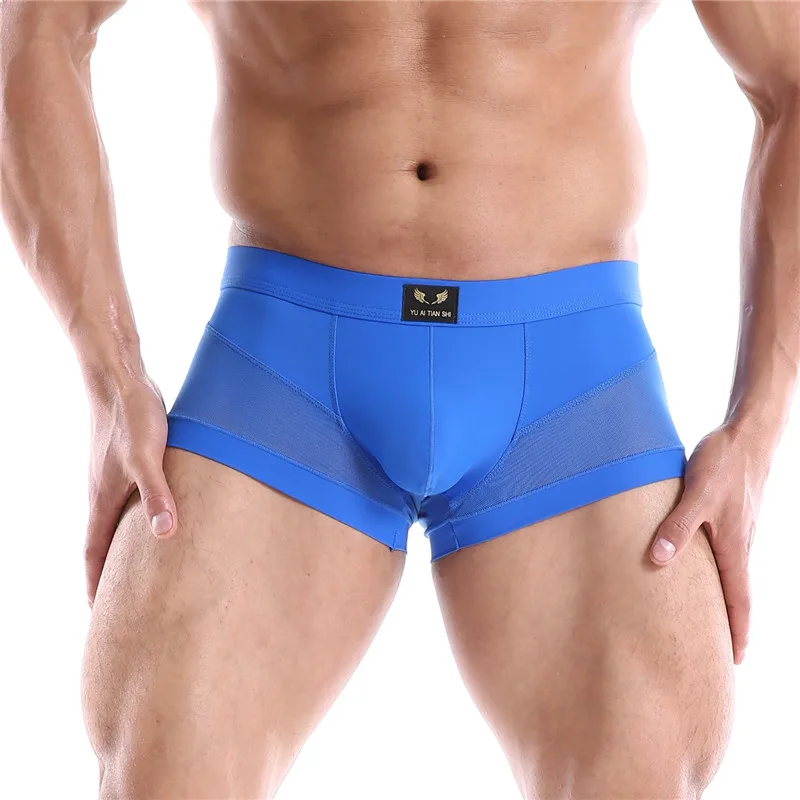 Men Underwear Boxer Shorts Mens Ice Silk Mesh Seamless U Convex Design Very Soft Sexy Male Men's Underpants Cueca Boxer Homme fashion unique original design men s underwear low waist sexy pu boxers leather boxers stage performance