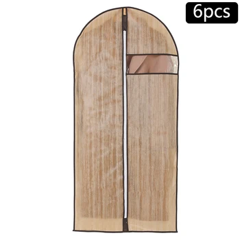 

6PCS 60*120cm Clothes Dust Cover Hanging Garment Bags Breathable For Travel Storage Wedding Dress Garment