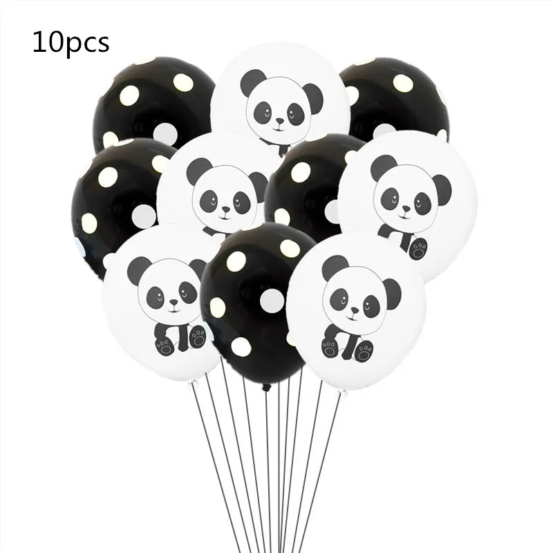 Panda 2 mix 10 шт. 12 дюймов Единорог латексные шары собака день рождения баллон гелия украшения пчела Акула панда надувные globos детские игрушки - Цвет: Panda 2 mix