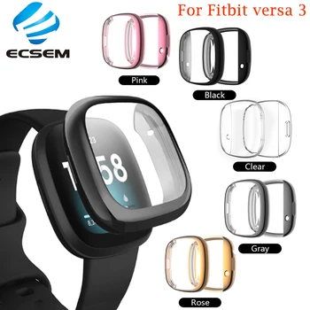 

plating case for fitbit versa 3/sense smart watch accessories protective case cover for Fitbit sense protector anti shock