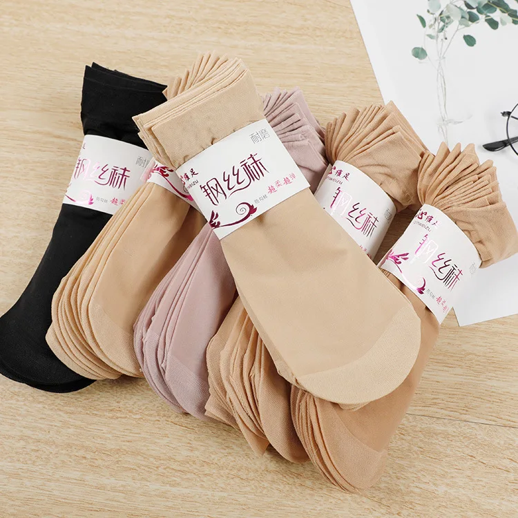 

Women Stockings Summer Elastic Fashion Casual See Through Sexy Ultra-thin Stretch Short Stockings Ladies Sexy Thin Crystal Silk