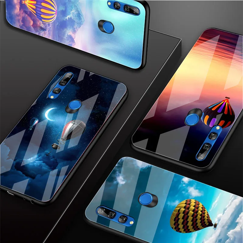 Чехол для телефона из закаленного стекла с воздушным шаром Huawei honor 8X 9 10i 20i 20Lite 20Pro