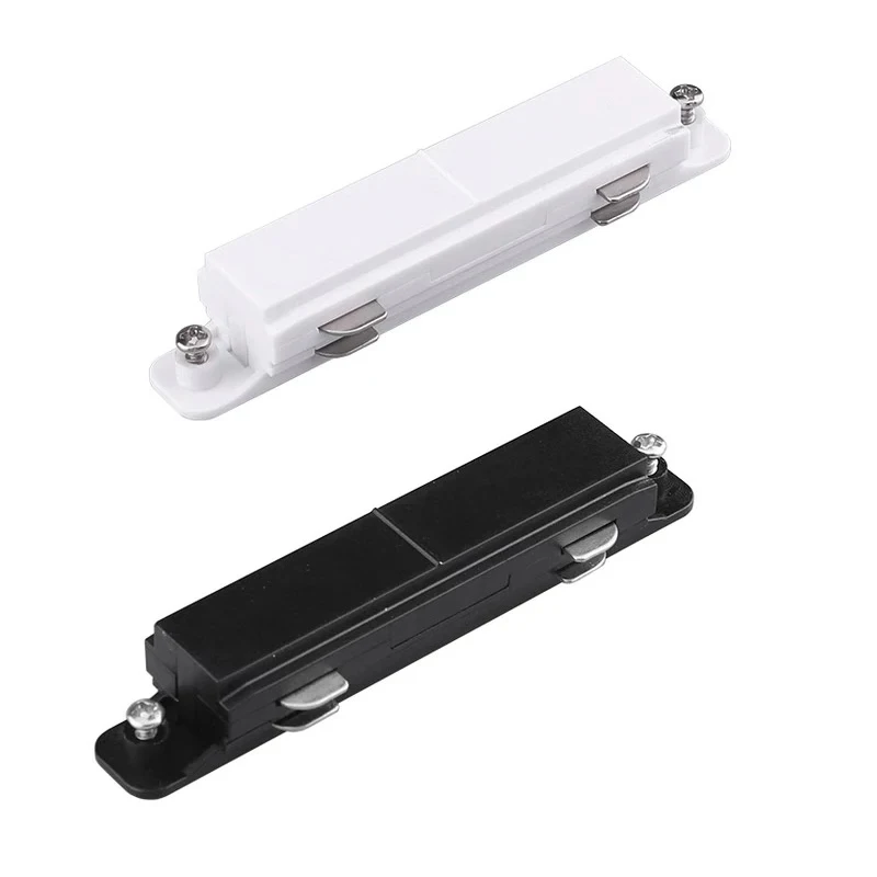 Straight connector Рельсовый рельс 1 м светильник для дорожки алюминиевый 2 провода разъем рельсовый светильник Точечный светильник отслеживающий светильник s Черный Белый Универсальный рельс - Испускаемый цвет: Straight connector