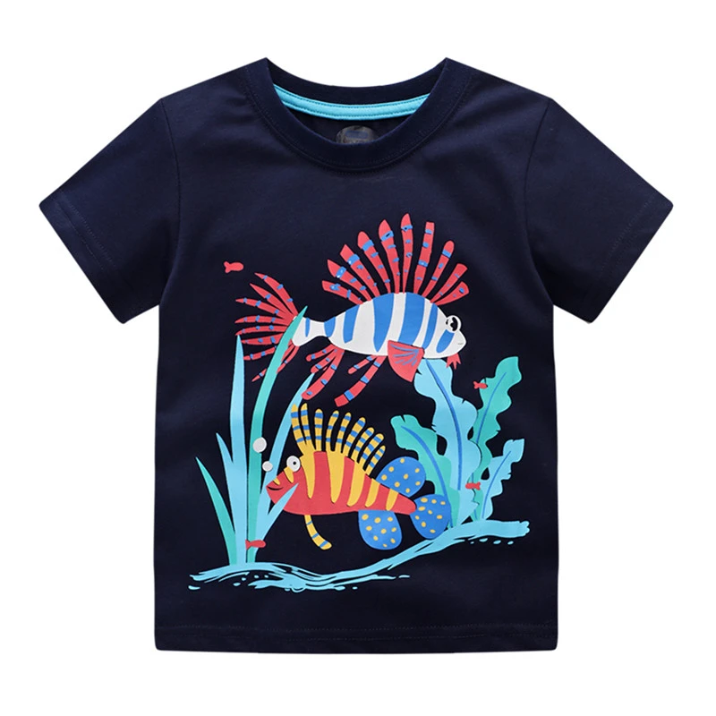 Camisetas con estampado de animales marinos para niños, ropa de verano para bebés, Venta novedad|Camisetas| - AliExpress