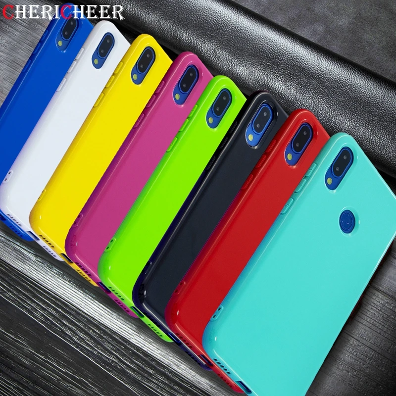 Блестящий цветной силиконовый гелевый Чехол для Honor 10 Lite блестящая мягкая задняя