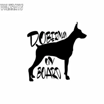 

Volkrays Personality Car Sticker Doberman on Board Accessories Reflective Waterproof Vinyl Decal Black/Sliver,13cm*14cm