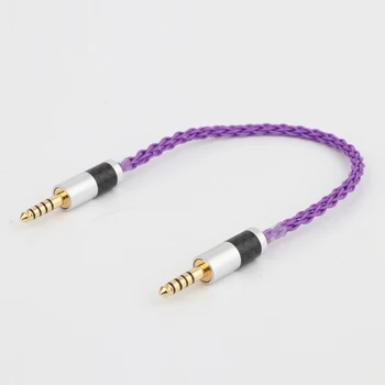 

Hifi Audio 10CM 4.4mm Balanced Male to 4.4mm Balanced Male Single Crystal Coppe Silver Plated Audio Adapter Cable