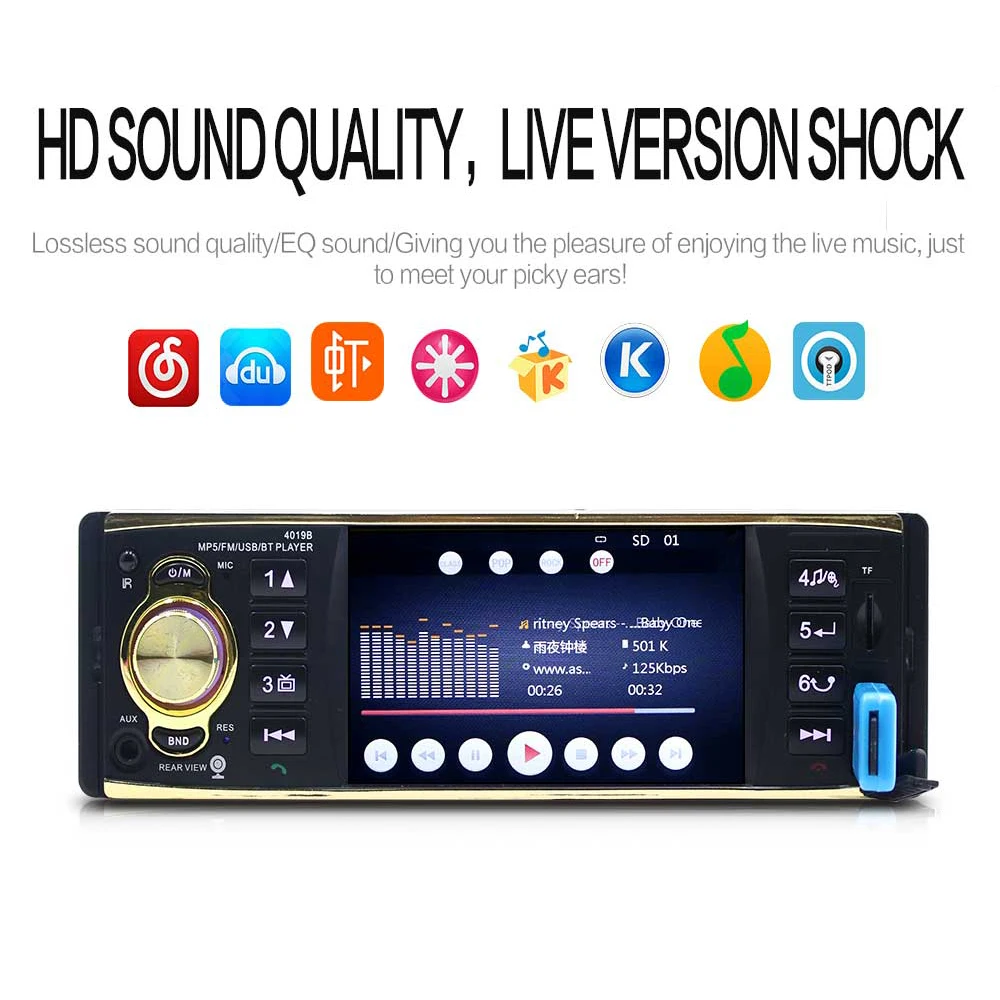 4.1 Inch 1 One Din Car Radio Audio Stereo AUX Station Bluetooth Autoradio Support Rearview Camera Remote Control | Автомобили и