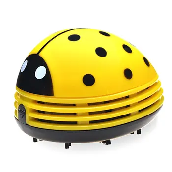 

Mini Cute Ladybug Desktop Vacuum Cleaner Dust Collector for Home Office Table Cleaning Brush Mini Size ABS