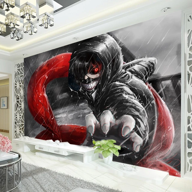 Awesome wall mural. Anime. Black and white.  Wall art wallpaper, Mural wall  art, Anime wall art