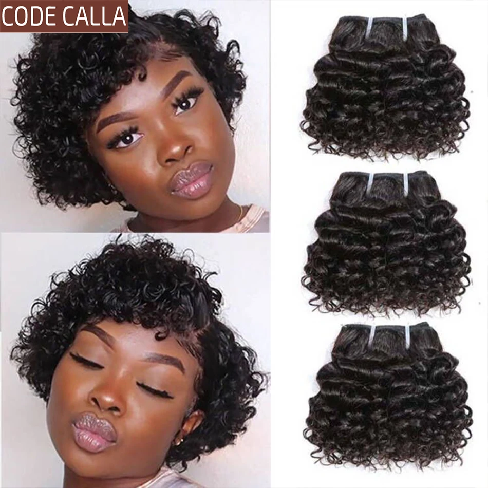 Indian Kinky Curly Remy Hair Weave | Short Curly Human Hair Bundles - Kinky  Curly - Aliexpress