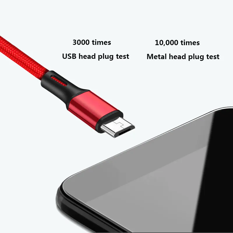 Cafele Micro USB кабель 2A Быстрая зарядка 1,5 м Одна Головка строка данных для Xiaomi huawei samsung Oppo красный рис зарядное устройство