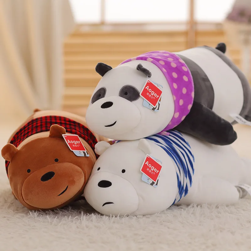 

Aoger Genuine Plush Toys Fruit World Bare Bear Downward-Kerchief Panda Polar Bear Grizzly