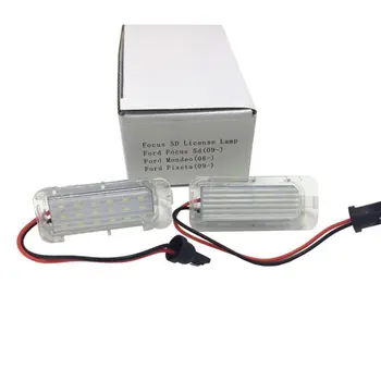 

2pcs 6000K White Error Free Car LED Number License Plate Lamp For Ford Focus 5D Fiesta Mondeo MK4 C-Max MK2 S-Max Kuga