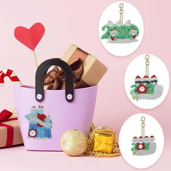 

2020 Christmas Diamond Painting Keychain Decoration Gift Z8G9