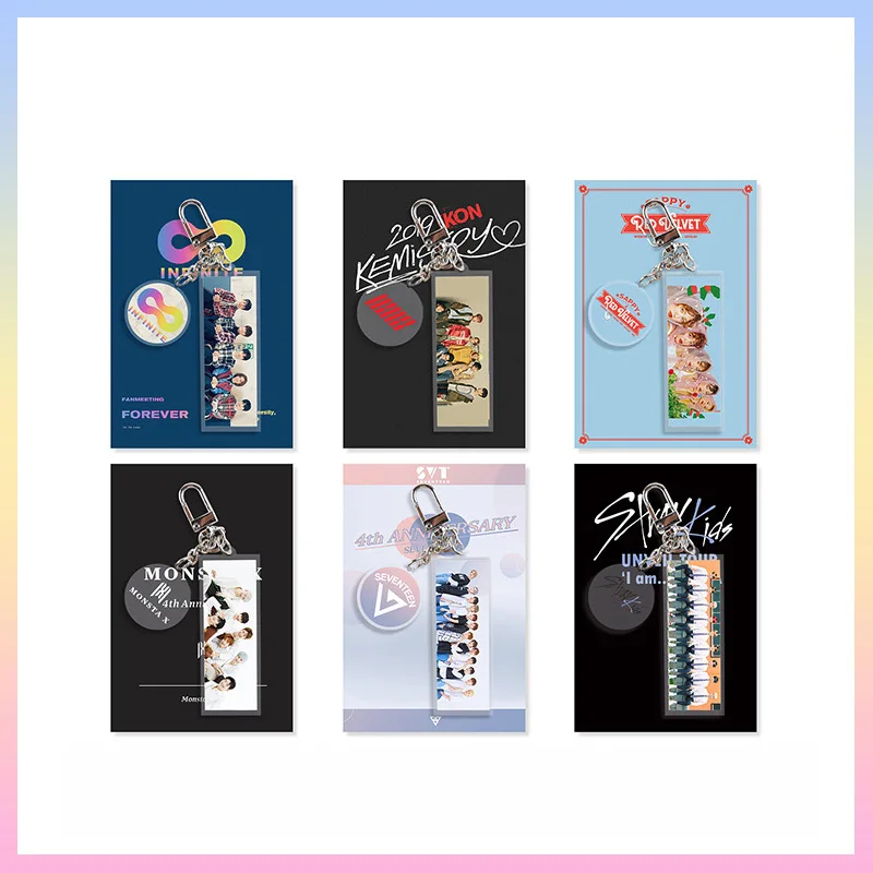 

Red Velvet Monsta X IKON Stray kids INFINITE Acrylic Key Chain Keyring Bag Accessories Alligator Felix Irene SeulGi LJJ512