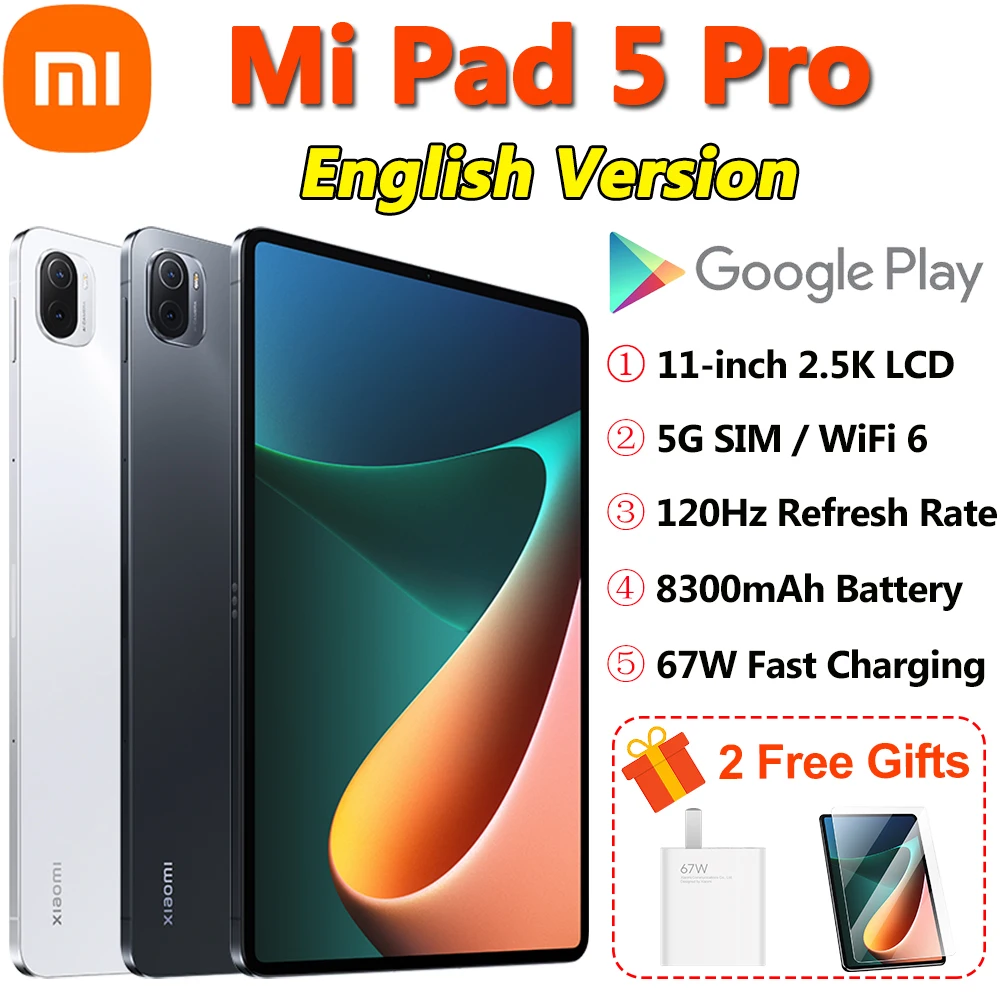 Планшет Xiaomi Tablet 5 Pro 11 дюймов 2 ЖК-экран защита для глаз 2-в-1 планшет M870 6G + 128G/8G 256G
