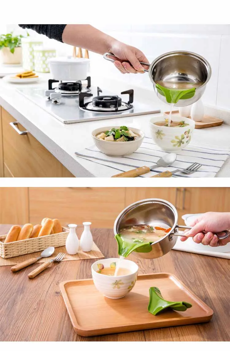 IVYSHION креативная воронка, силиконовая противоскользящая Воронка для супа с носиком для горшков, кастрюль, миски и банки, кухонный гаджет, инструмент