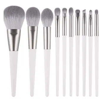 

10pcs /set Professional Wool Fiber Makeup Powder Foundation Eyeshadow Brush Makeup Brushes Set Cosmetic Make up Brush Tool