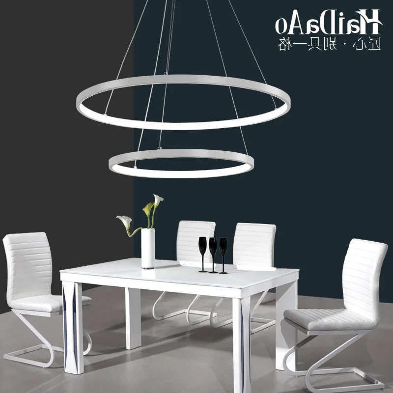 

Simple Modern Led Aluminum Circle Pendatn Light Restaurant Living Room Bedroom Lamp Lighting Bed Ing luminaire