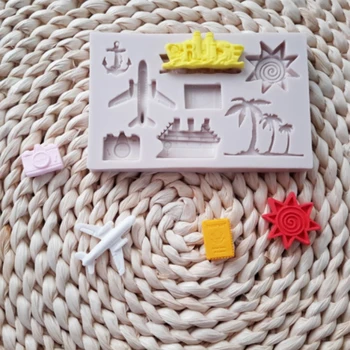 

Aeroplane Palm Tree Sun Mold Fondant Cakes Decorating Tools Silicone Molds Sugarcraft Chocolate Baking Tools Cakes Gumpaste Form