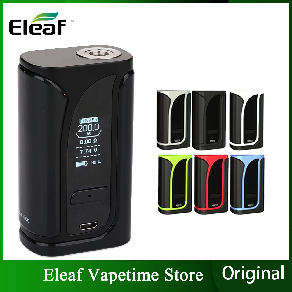 Оригинальный 200 Вт Eleaf IKuun I200 TC бокс мод 4600 мАч батарея Vape работает с Melo 4 бак/EC2