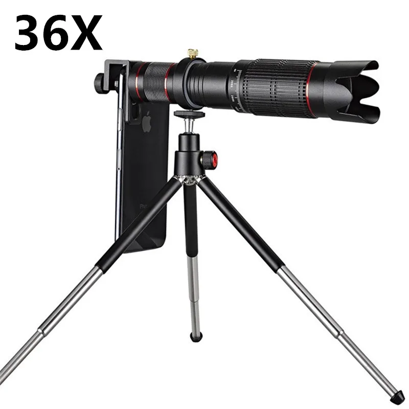 Универсальный зажим 8X 12X 18X 20X 36X зум сотовый телефон телескоп объектив Внешний объектив для смартфонов для iPhone samsung huawei mi - Цвет: 36X