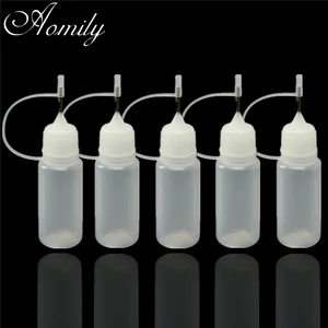 Aomily 5pcs/Set 10ml Jam Painting Squeeze Bottles with Nozzles Cake Decor Family Baking Pastry Bottle Drawing Tools Jam Pot