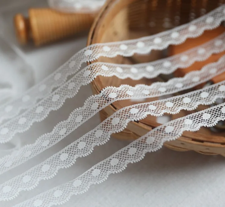10 Meters Beautiful Lace Ribbon White Thin Lace Trim Fabric Embroidered Trimmings for sewing accessories Decoration 11mm lace ribbon lace fabric lace sewing accessories lace sewing supplies lace accessories lace garment accessories lace decoration clothing craft accessories