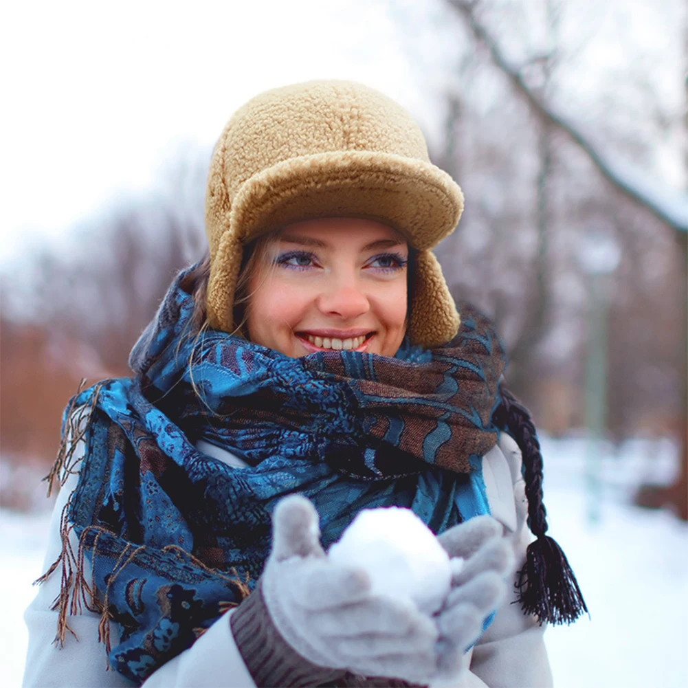 Мужская и женская альпинистская зимняя однотонная Удобная теплая Кепка для холодной походов для отдыха на открытом воздухе повседневная декоративная шапка из искусственного ягненка