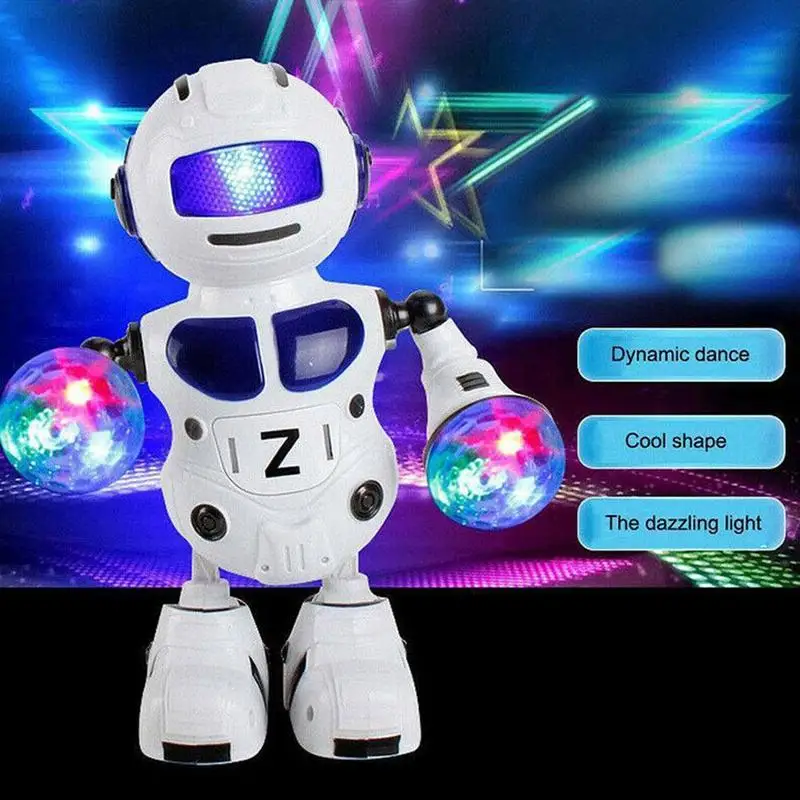 Электрический космический танцующий робот с мерцающим звуком ходьба Качели 360 Вращающийся умный космический Танцующий Робот игрушка для детей подарок