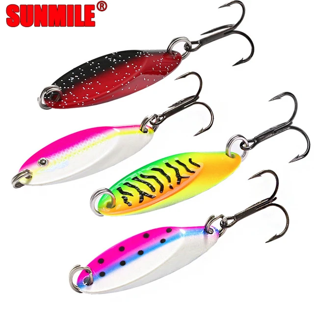 SUNMILE Spoon Fishing Lure With VMC Hooks Metal Trout Spoon Bait For Trout  Bass Pike Walleye Salmon,7g/10g14g/21g casting spoon - AliExpress