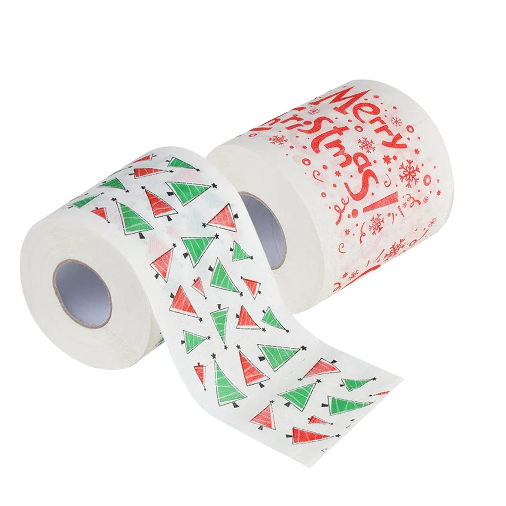 2 шт. домашняя Туалетная рулонная бумага Санта-Клауса, рождественские принадлежности, рулон рождественской ткани, домашняя декоративная ткань Санта-Клауса, рулон