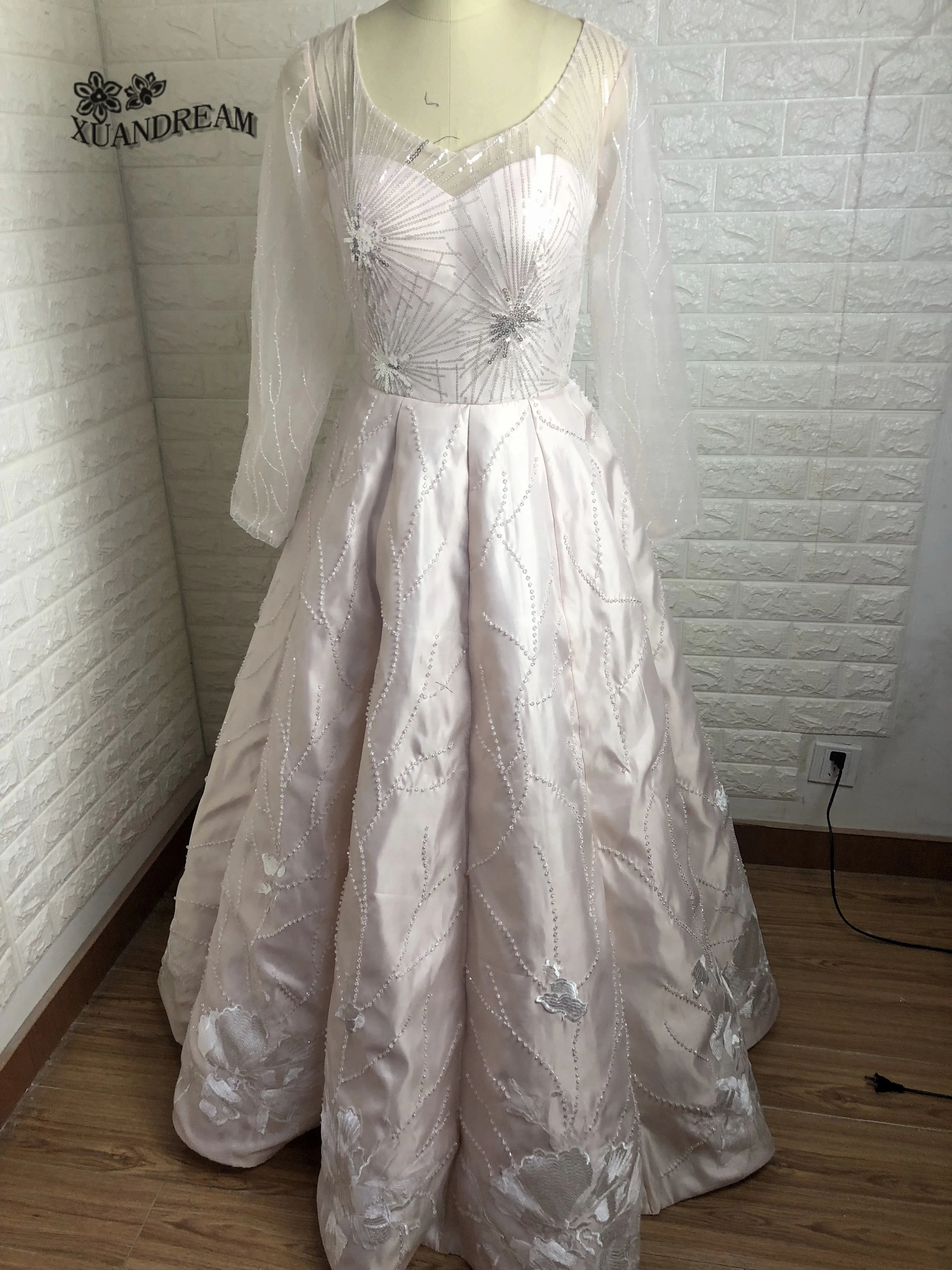 XUANDREAM, элегантное платье, vestido de formatura gaga robe fille d'honneur, пышная юбка, шикарные платья для выпускного вечера с тяжелыми кристаллами, длинное платье