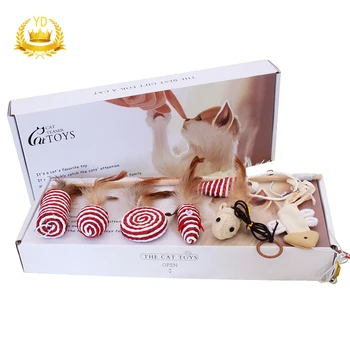 

7 Pcs/set Funny Cat Toy Soft Feather Simulation Mouse Stick Cats Molars Toys Set YDHS