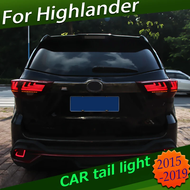 Автомобильный Стайлинг светодиодный задний светильник для Toyota Highlander задний светильник s Kluger задний фонарь DRL динамический сигнал тормоза заднего хода аксессуары