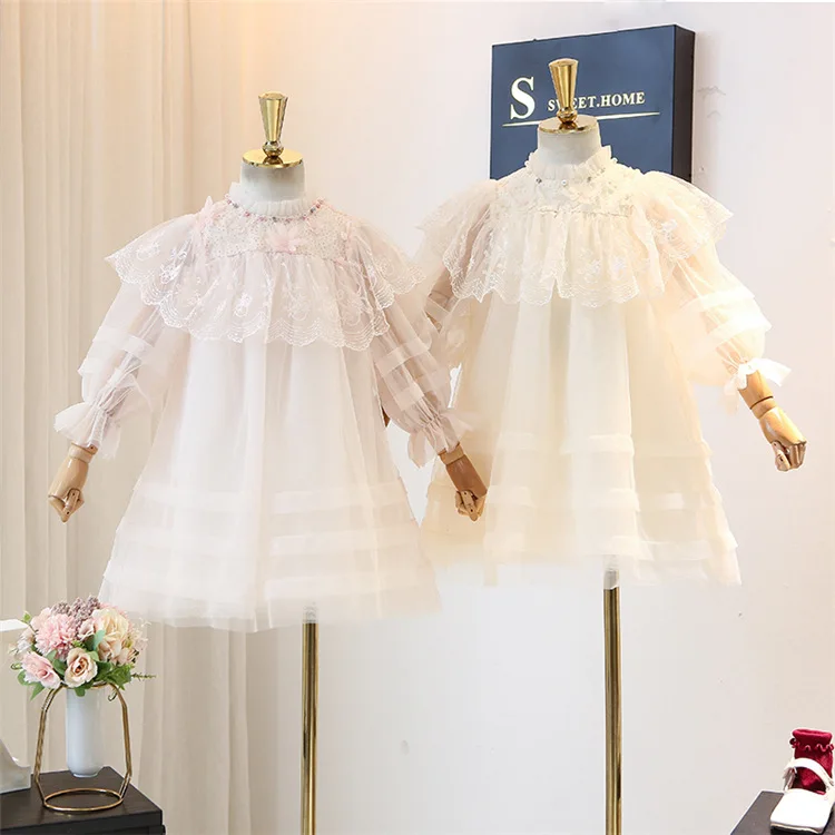 5350 платья принцессы с цветочной вышивкой для маленьких девочек г. Новые весенние вечерние платья для девочек на свадьбу и Пасху, одежды